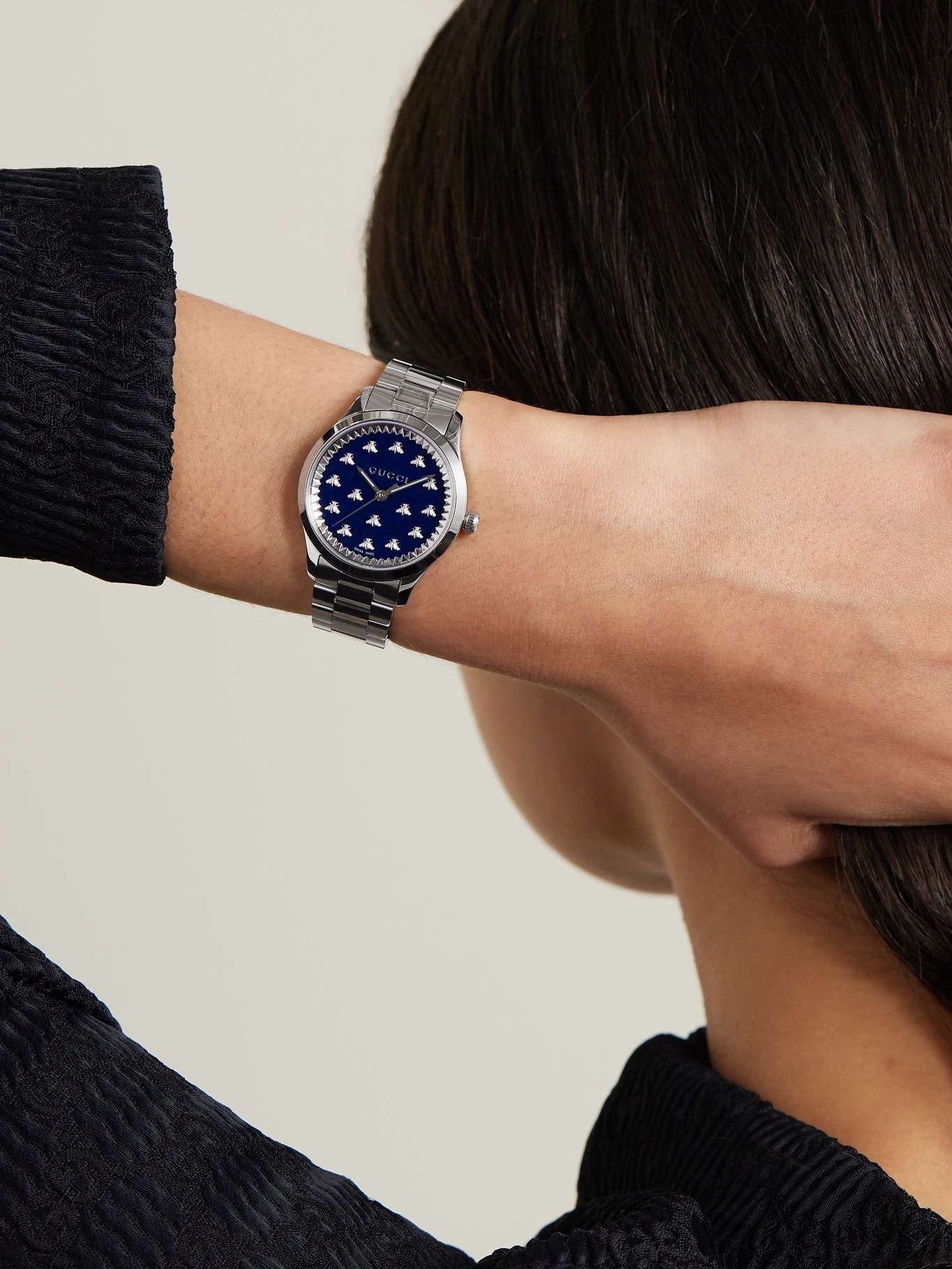 【GUCCI】g-timeless 32mm stainless steel watch GUCCI G-Timeless 32MM Quartz S-Steel Gold Dial Women's Watch