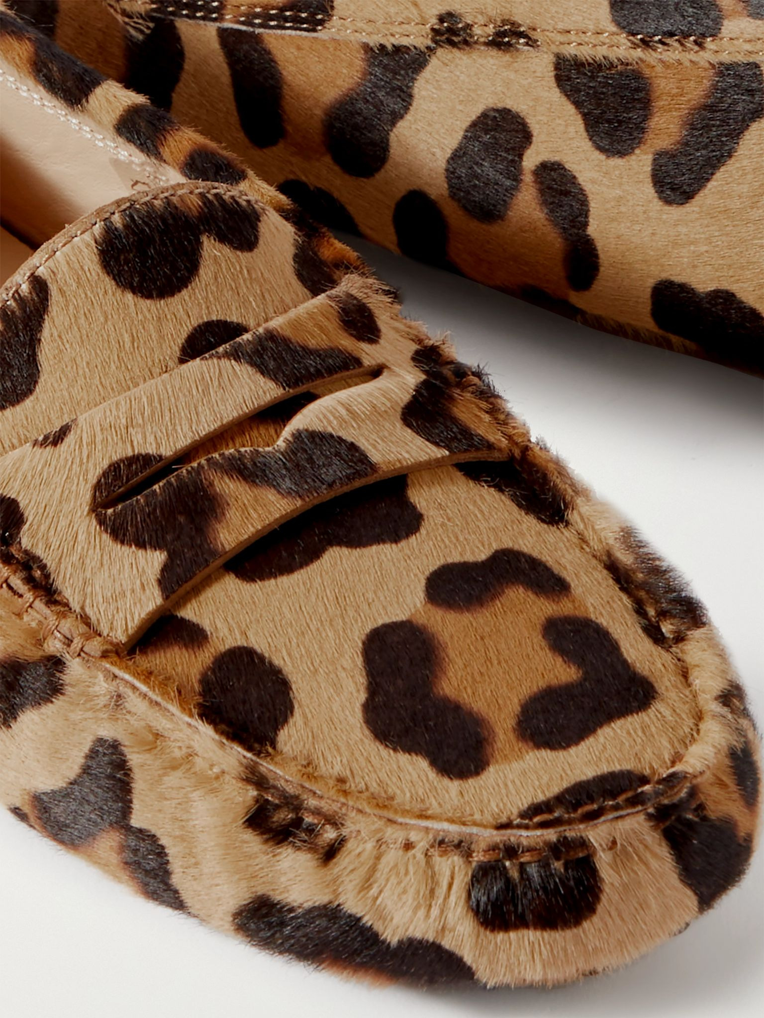 Gommino leopard-print calf hair loafers Leopard print - 4