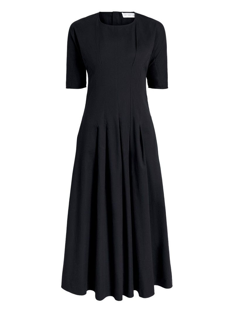 Ainsley pleated short-sleeve midi dress 1