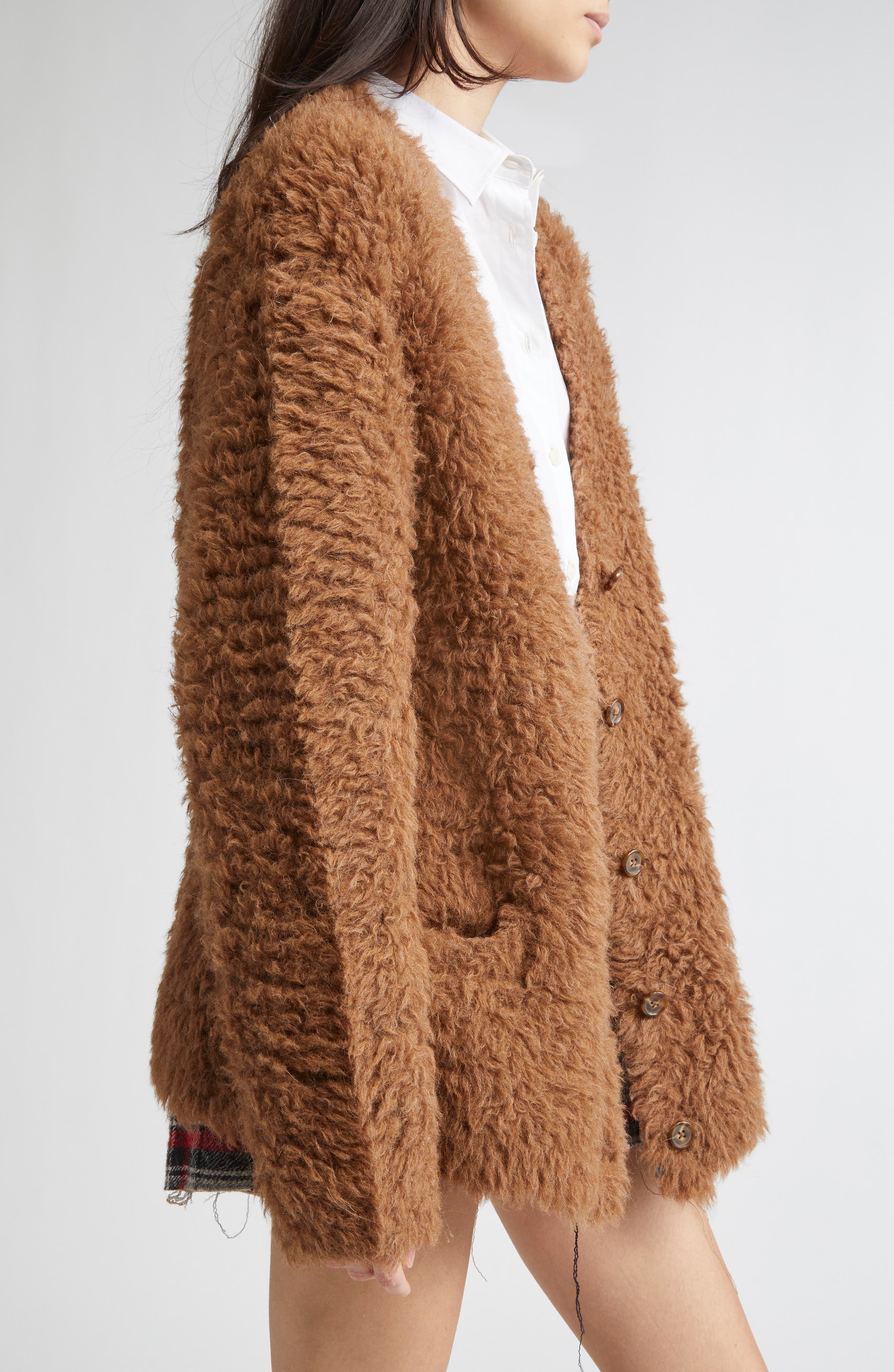R13 Boyfriend Cardigan in Brown at Nordstrom - 4