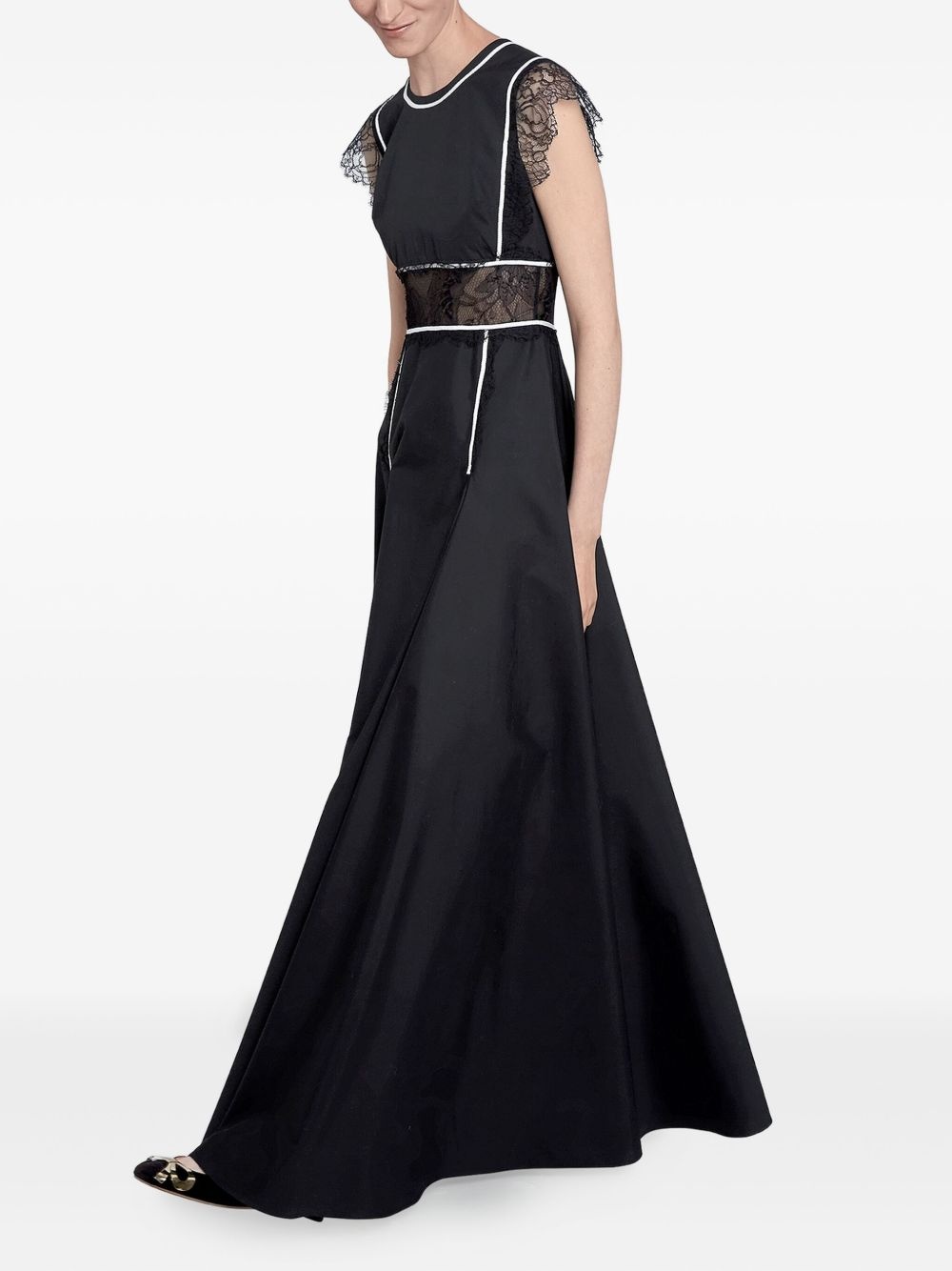 lace-insert dress - 3