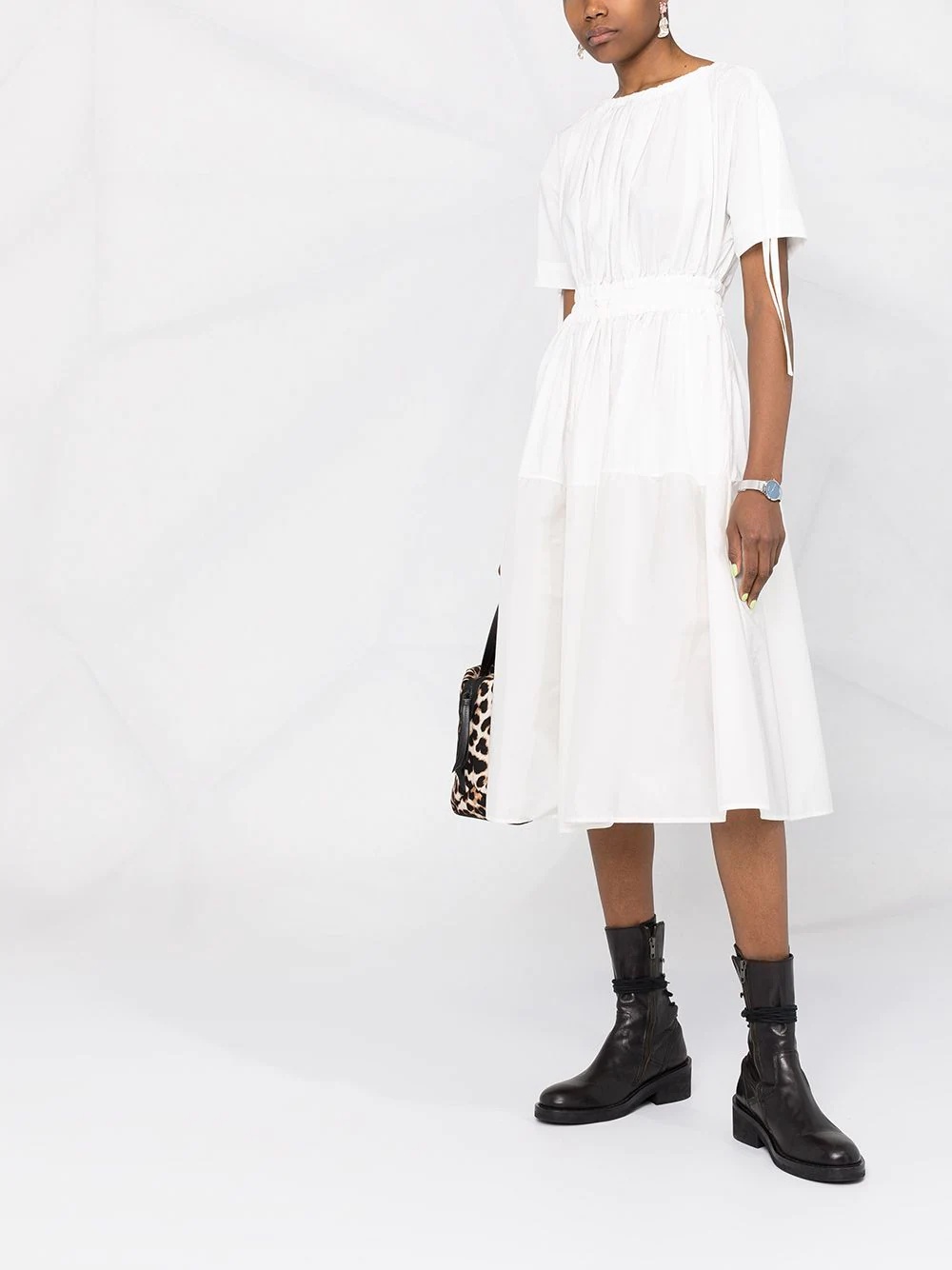 drawstring flared dress - 6