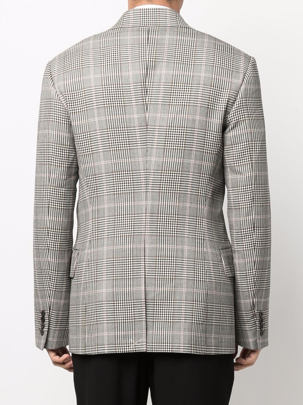 double-breasted checked blazer - 4