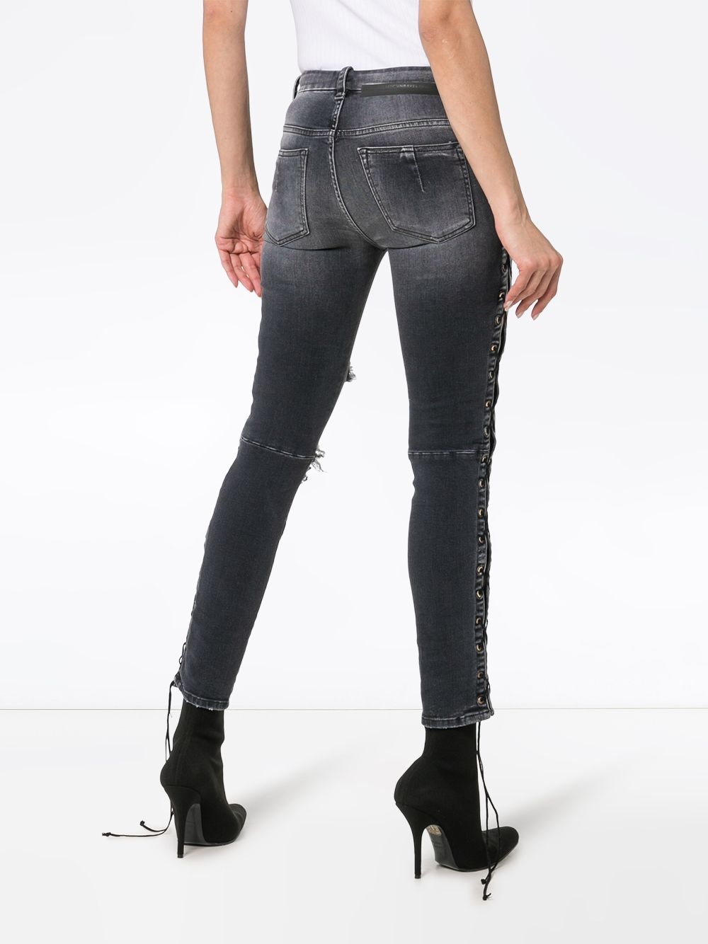Skinny stonewash ripped skinny jeans - 4