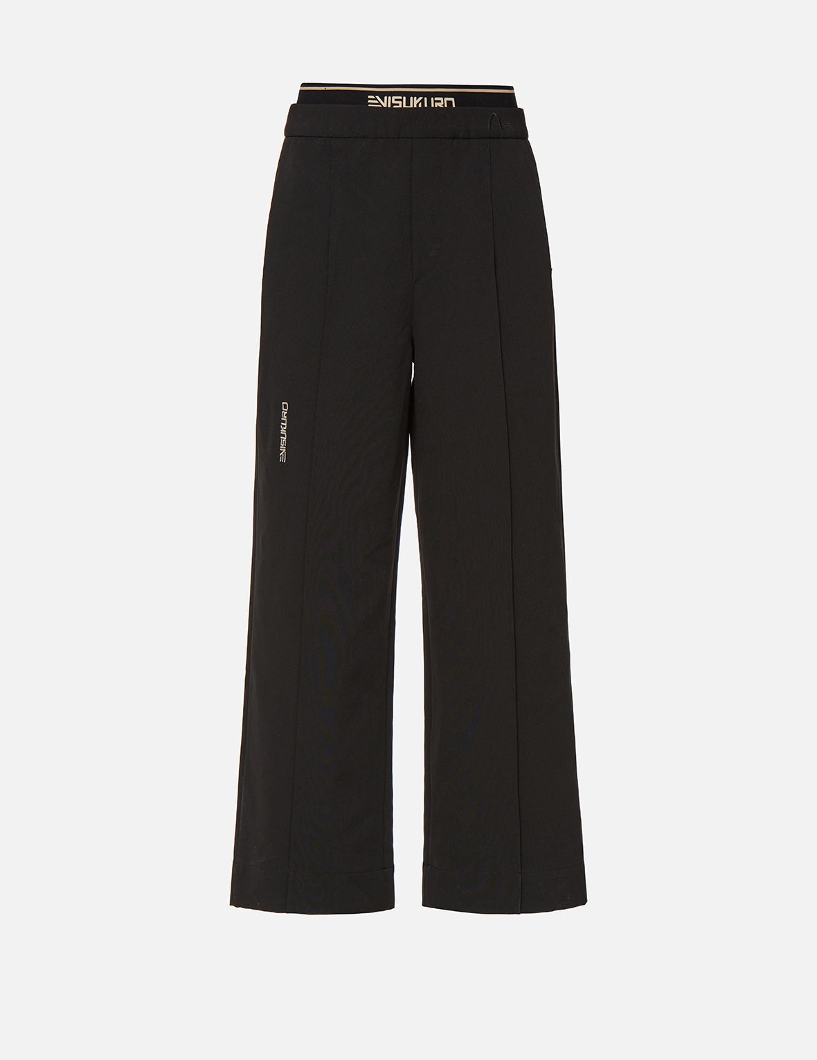 Double Waistband Wide Leg Pants - 10