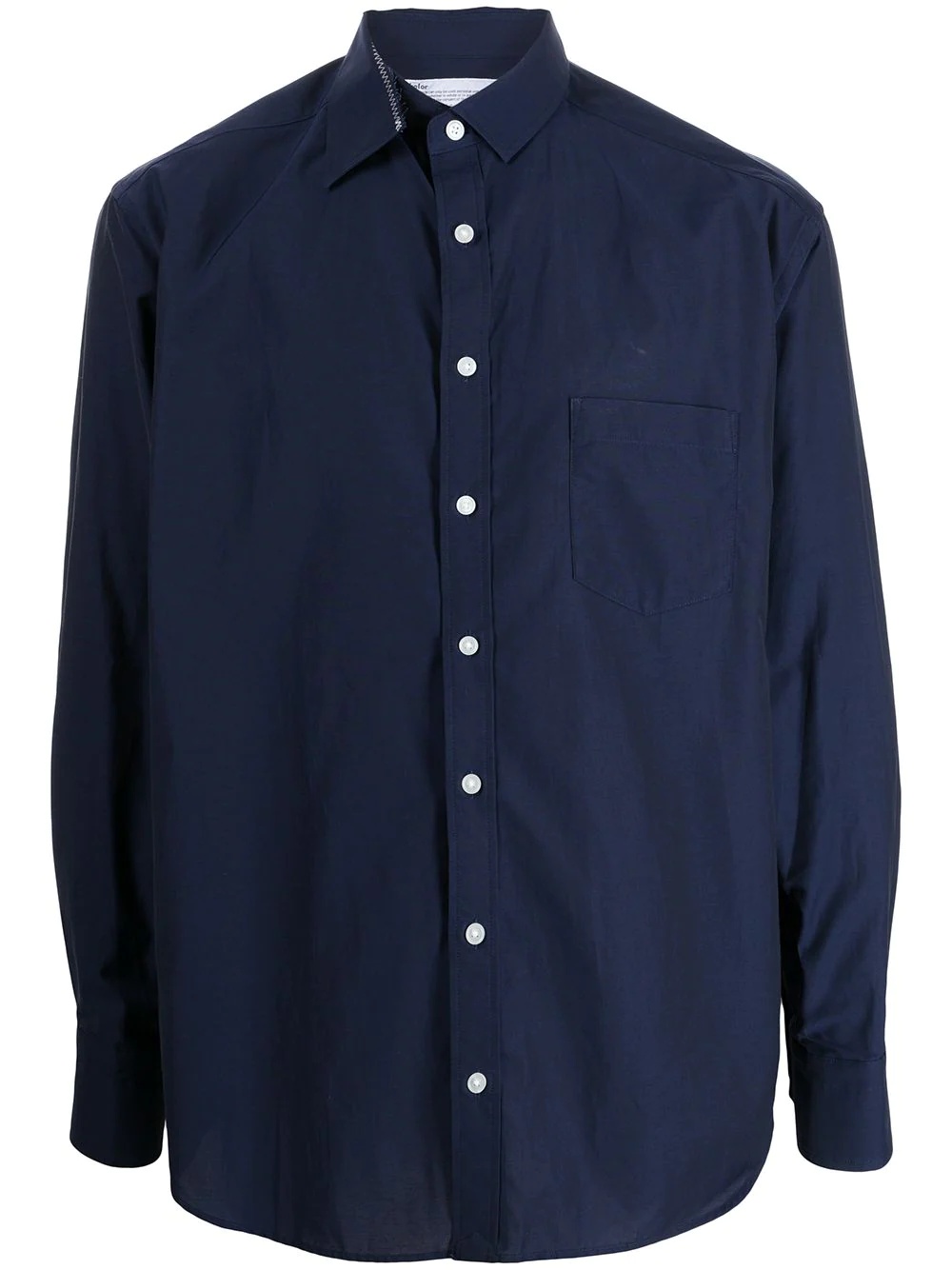 asymmetric-collar button-up shirt - 1