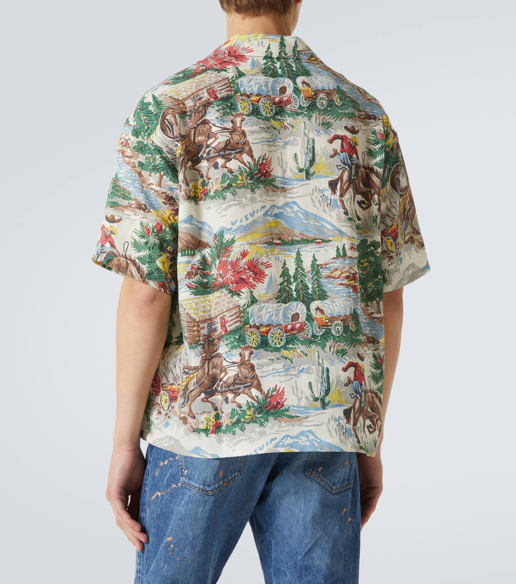 Crosby printed silk-blend bowling shirt - 4