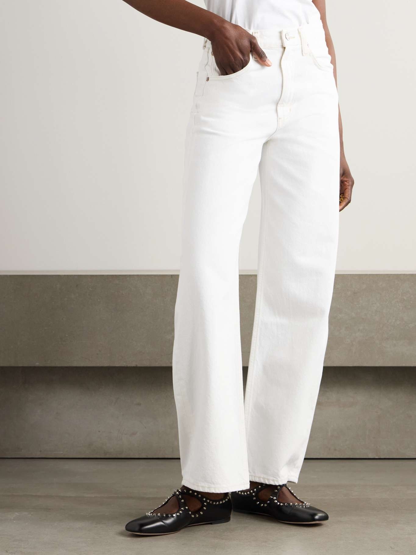 Low Curve mid-rise wide-leg jeans White - 3