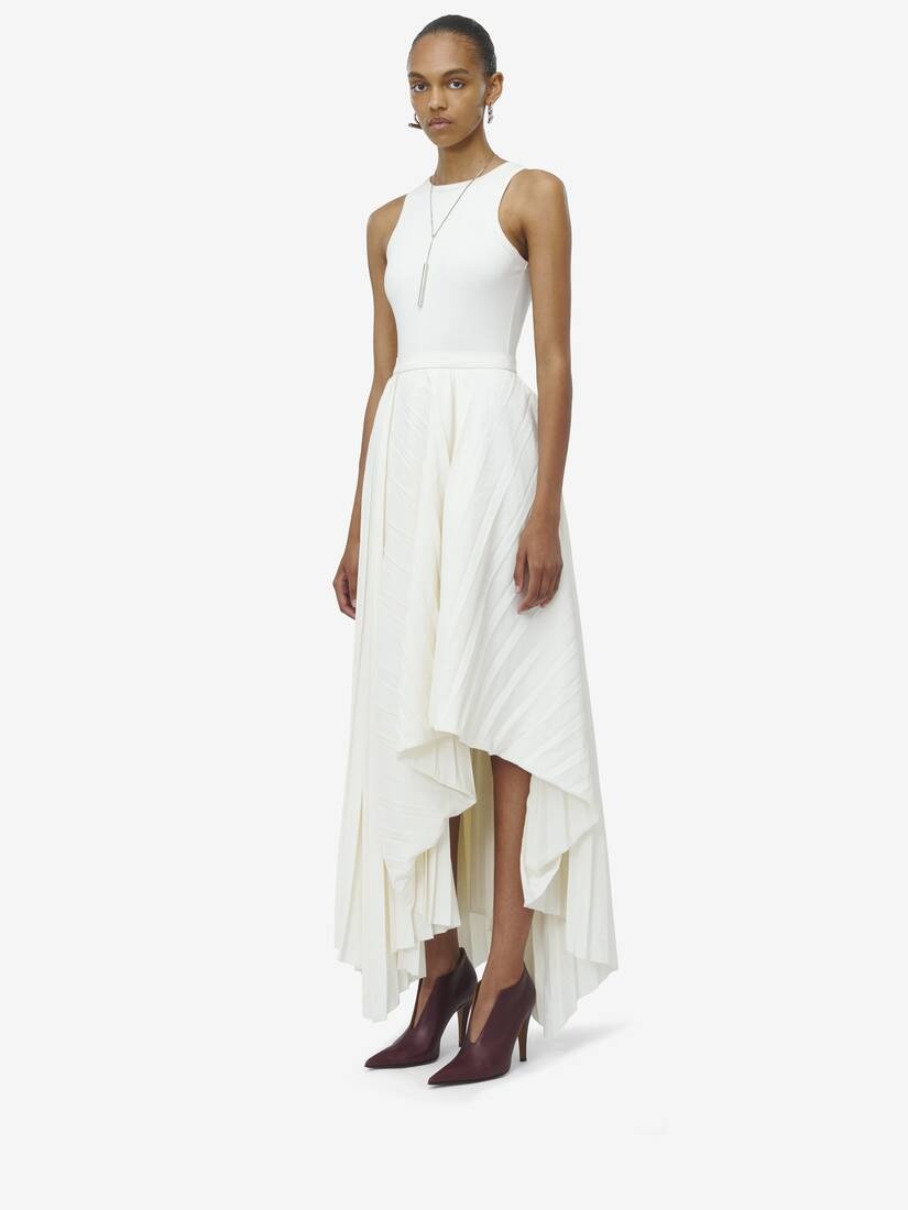 【Alexander McQueen】★asymmetric midi dress Alexander McQueen Asymmetric cotton poplin midi dress