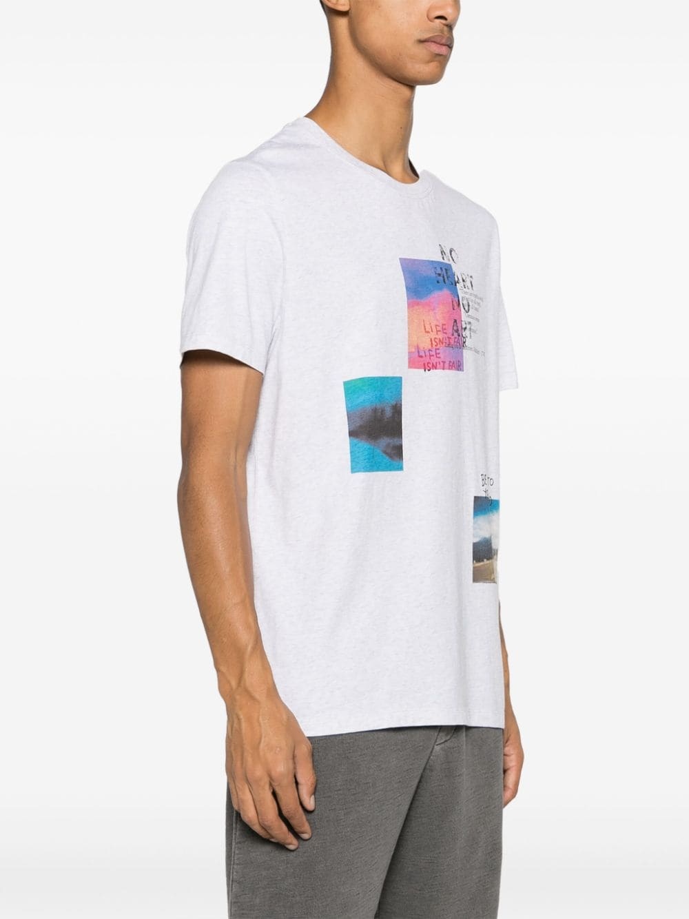graphic-print mÃ©lange-effect T-shirt - 3