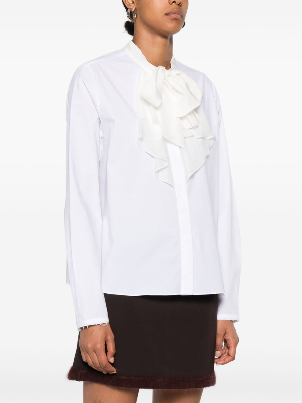 draped-bow ruffled blouse - 3