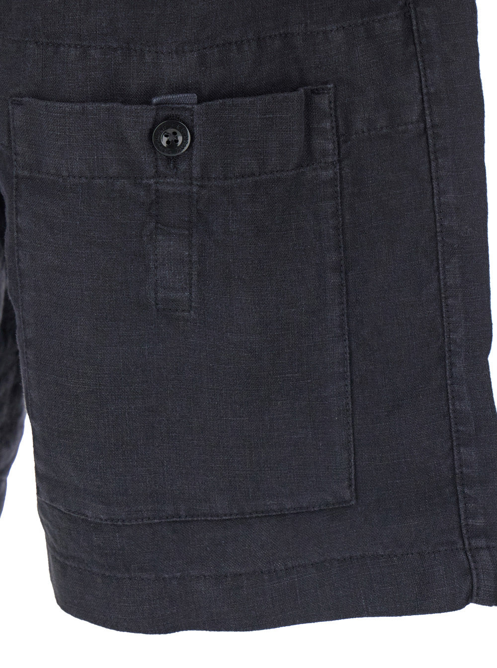 C.P. Company Men Blue Bermuda Pants With Elastic Waist And Logo Patch On The Rear In Linen Man - 3