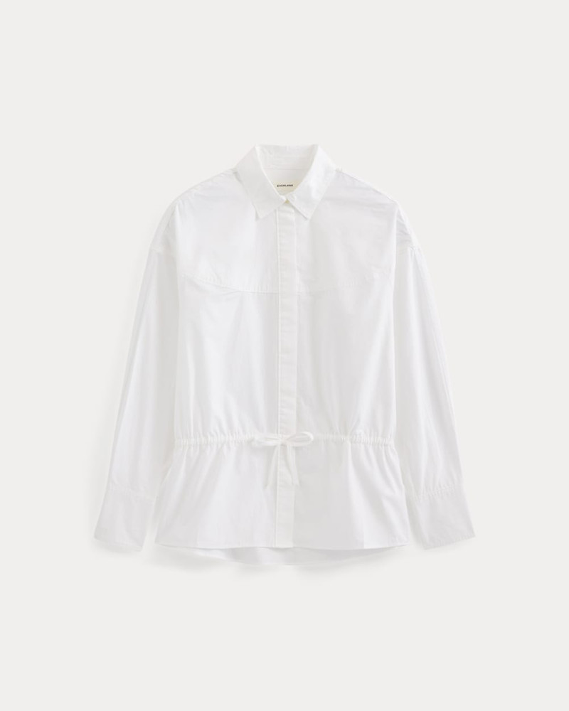 OVERSIZED CINCHED SHIRT IN ULTRASOFT COTTON - 1