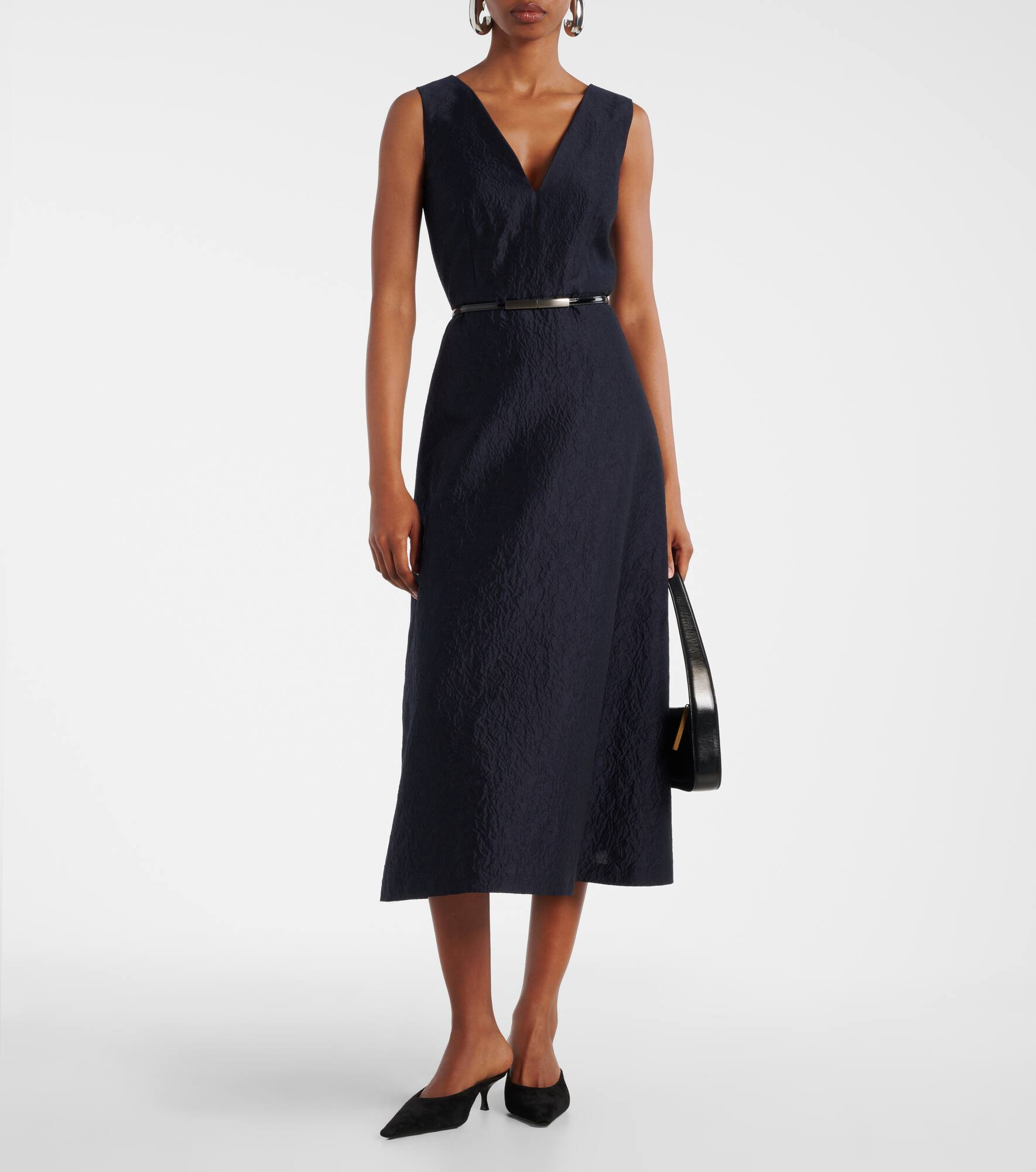 Lyon cotton and silk-blend cloqué midi dress - 2