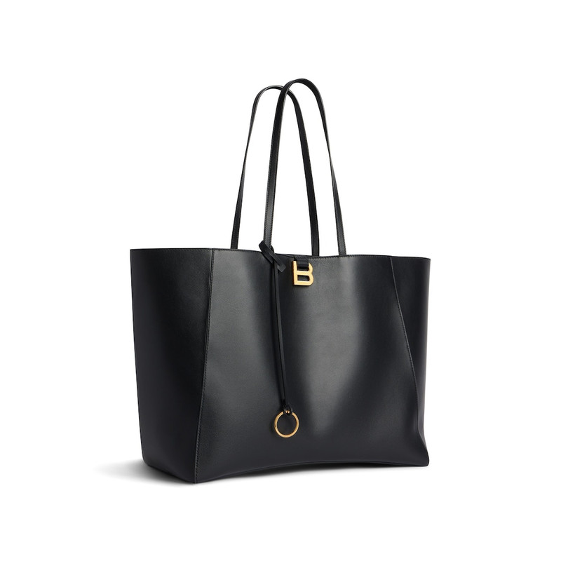 BALENCIAGA Women's Hourglass Soft Large Tote Bag  in Black outlook
