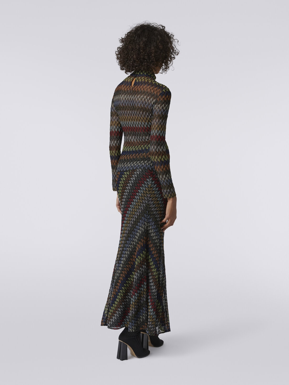 Long lamé viscose skirt - 4