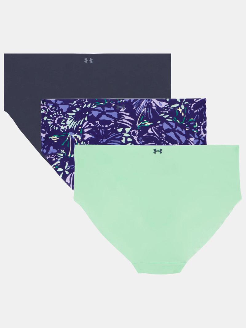 Under Armour Women's UA Essential Stretch 3-Pack Printed No Show Hipster outlook