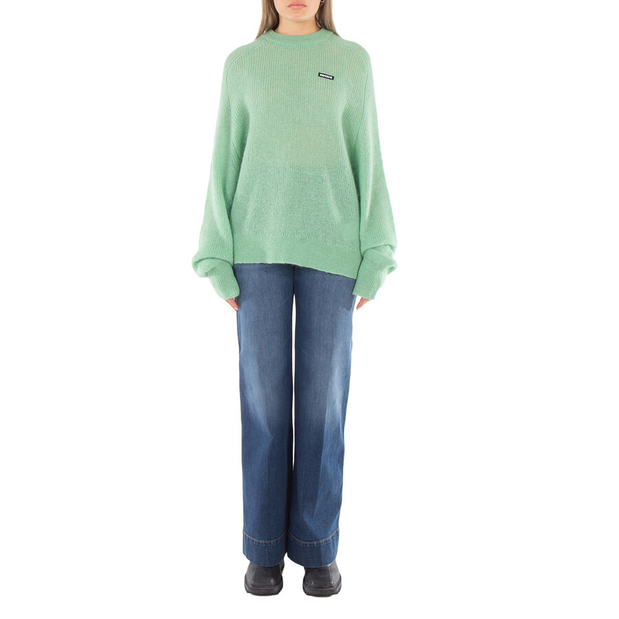 Rotate Ladies Grayed Jade Light Knit Logo Sweater - 4