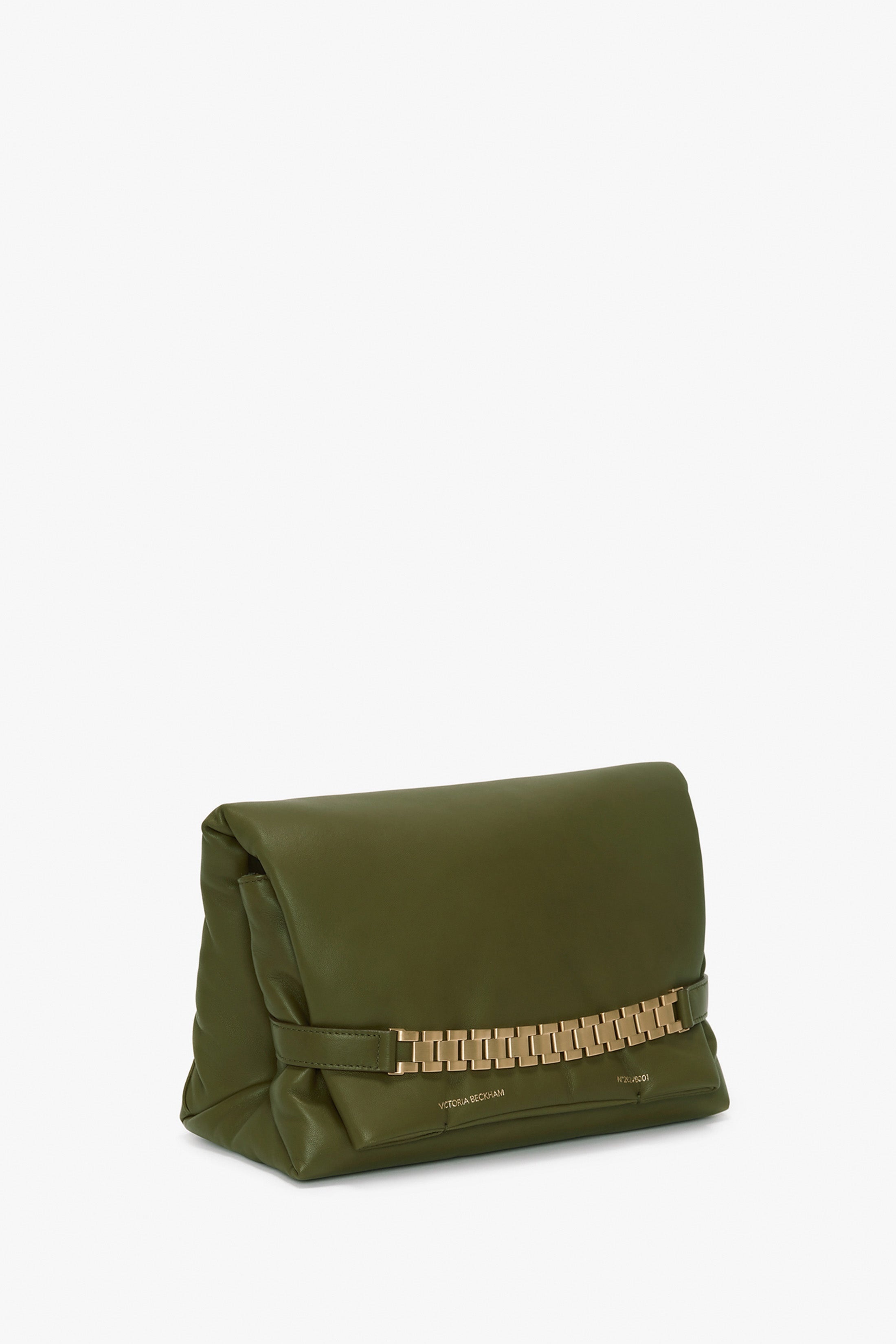 【Victoria Beckham】オープンバックガウン Victoria Beckham Chain Pouch With Strap Khaki Leather