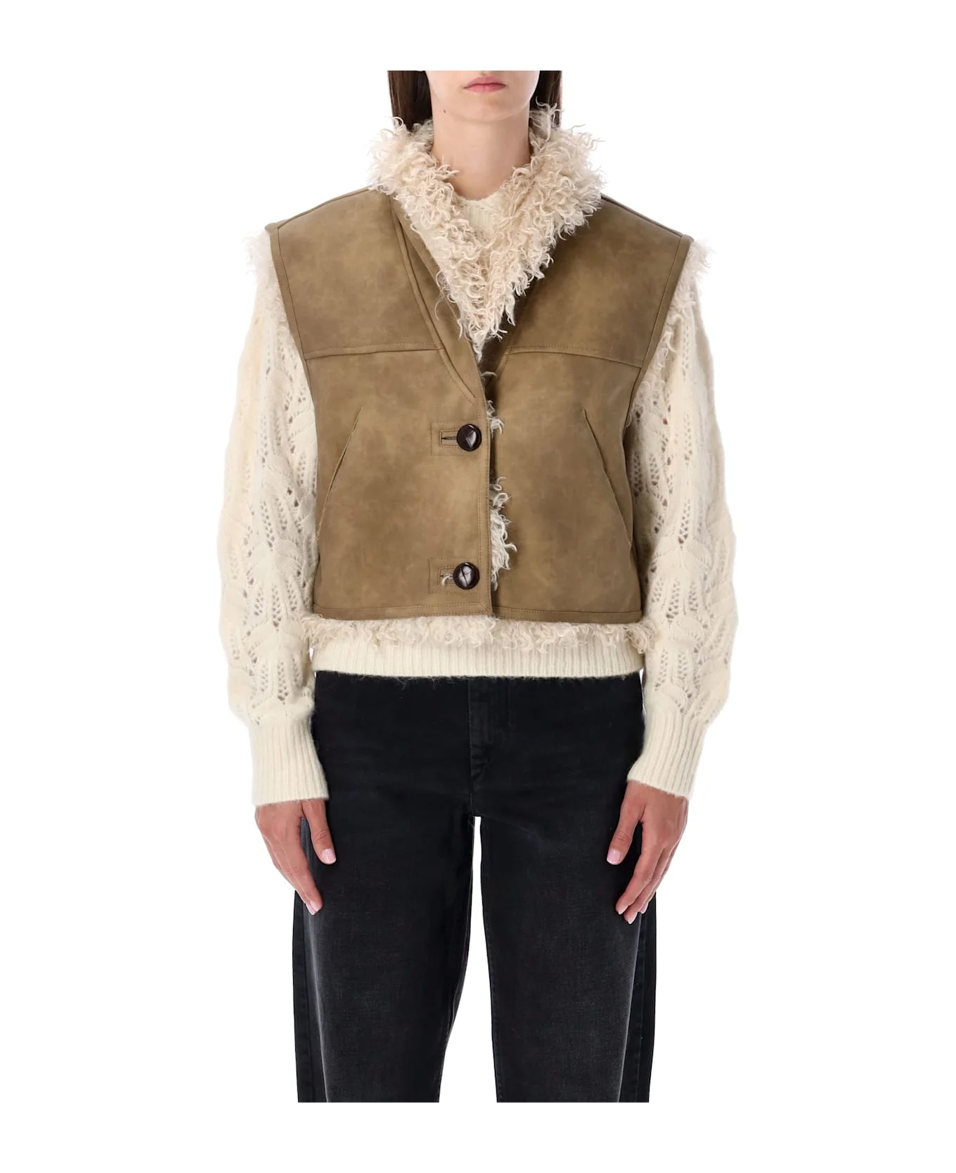 Shearling Vest In Suede Marant étoile - 1
