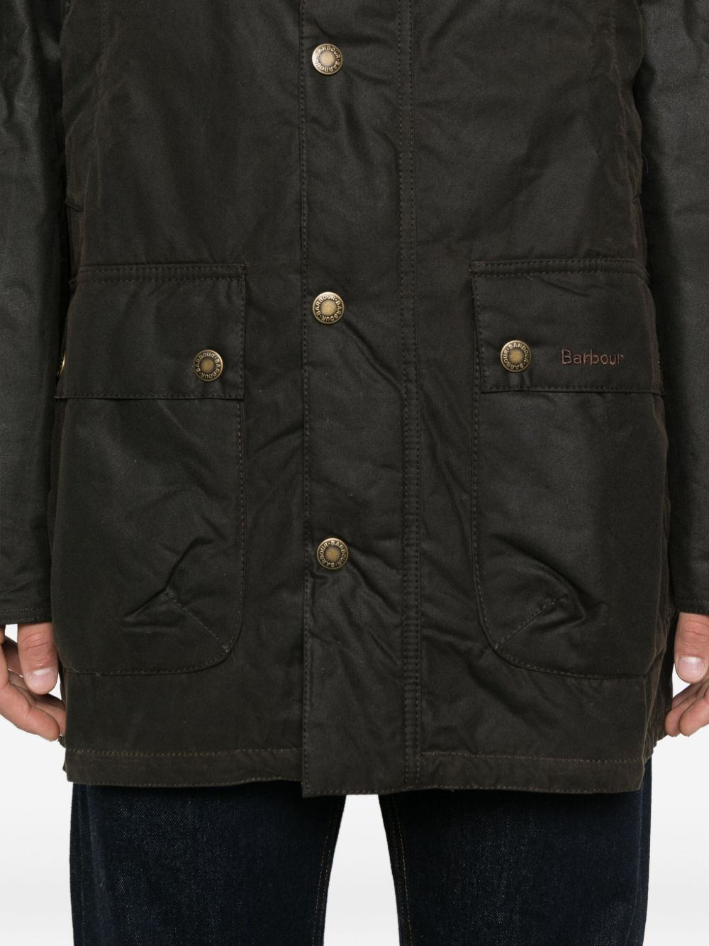 hooded snap-fit coat - 5