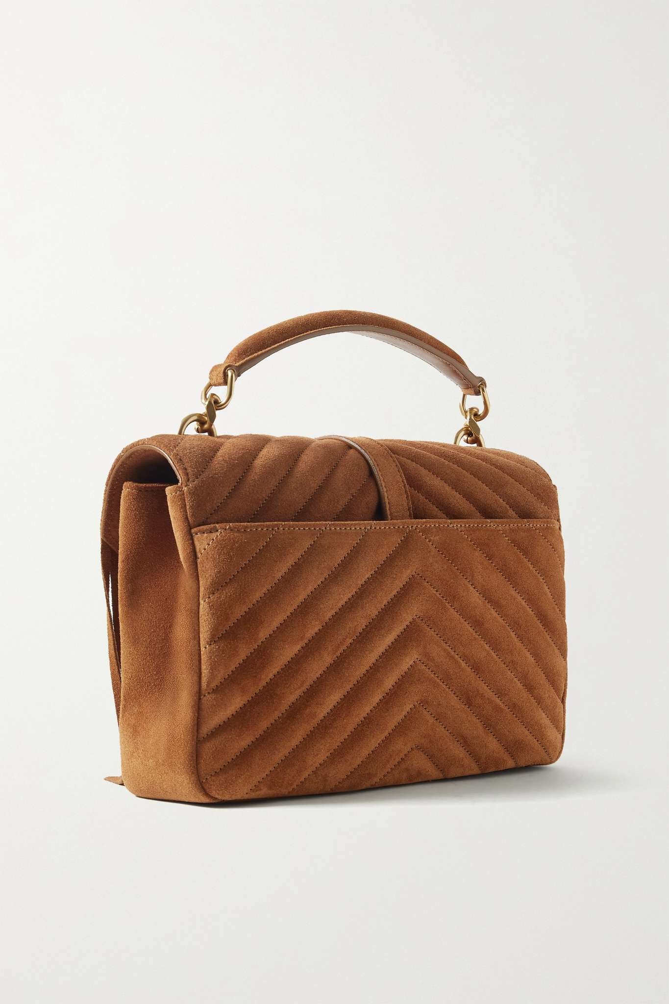 Fringed quilted suede shoulder bag - 3