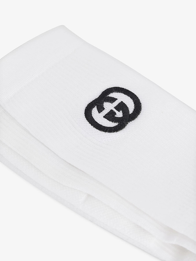 GUCCI Brand-embroidered crew-length cotton-blend socks outlook