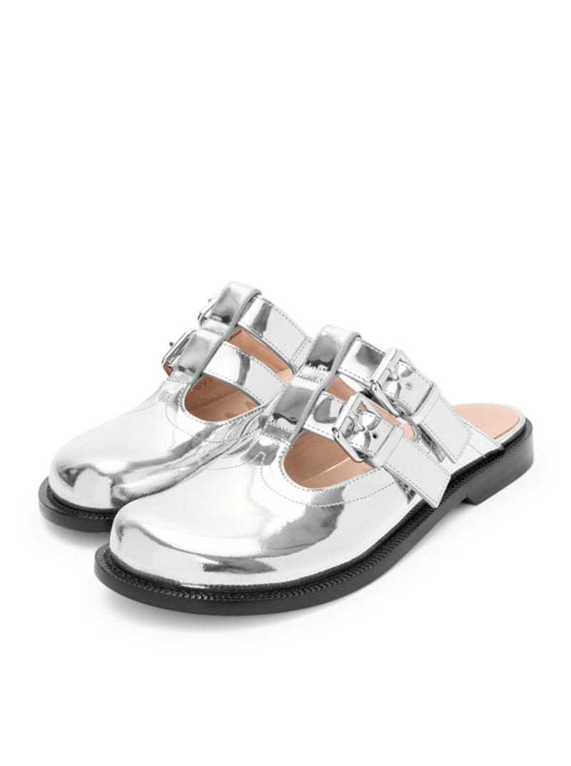 Loewe Women Campo Metallic Leather Mary Jane Mule - 3