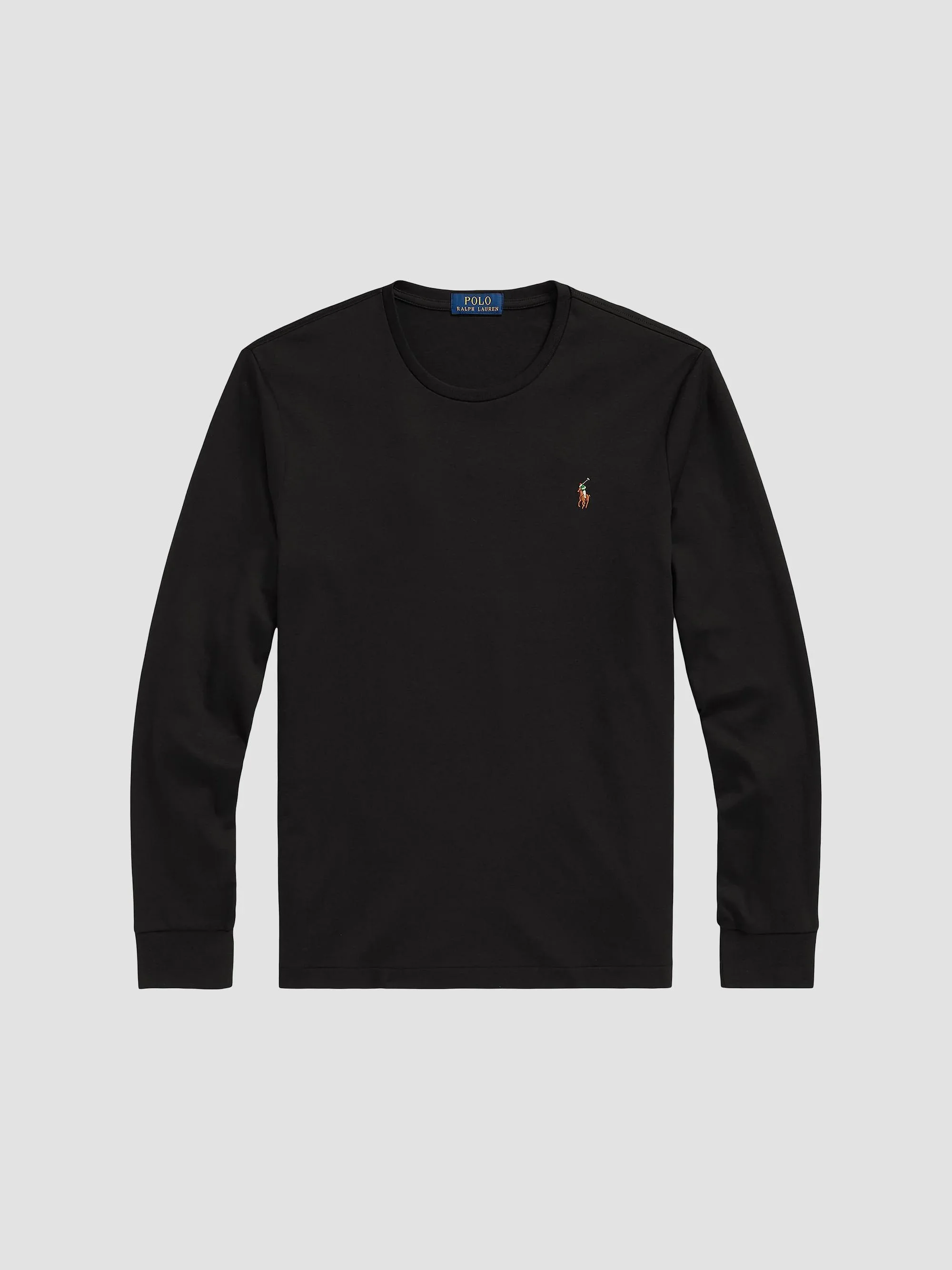 Men's Pima Cotton Long-Sleeve Shirt - Polo Black - 1