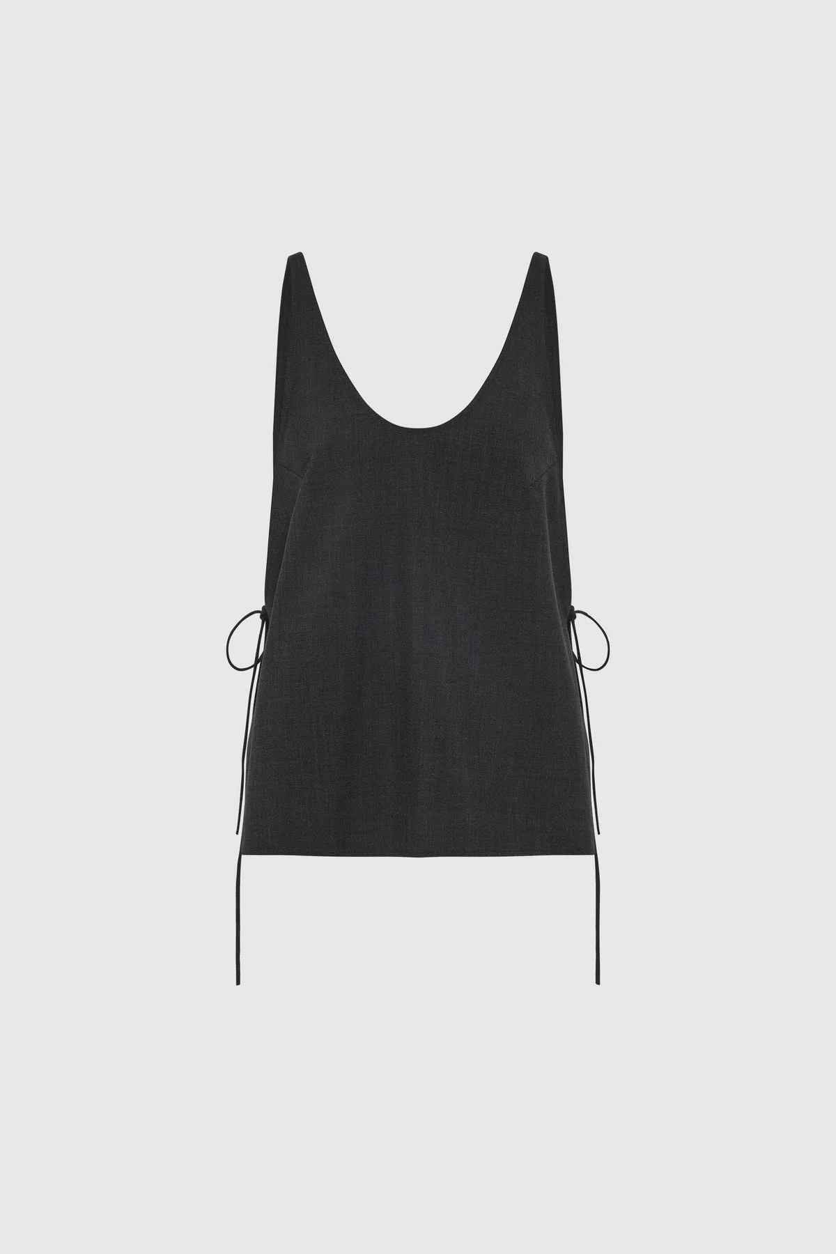 Wool Rouleau Tie Top - Dark Graphite - 1