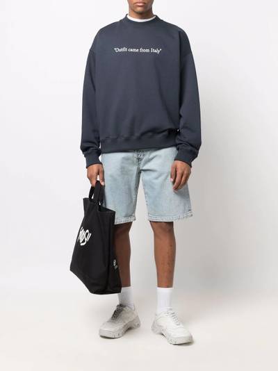 Off-White Quote-motif crew-neck sweatshirt outlook