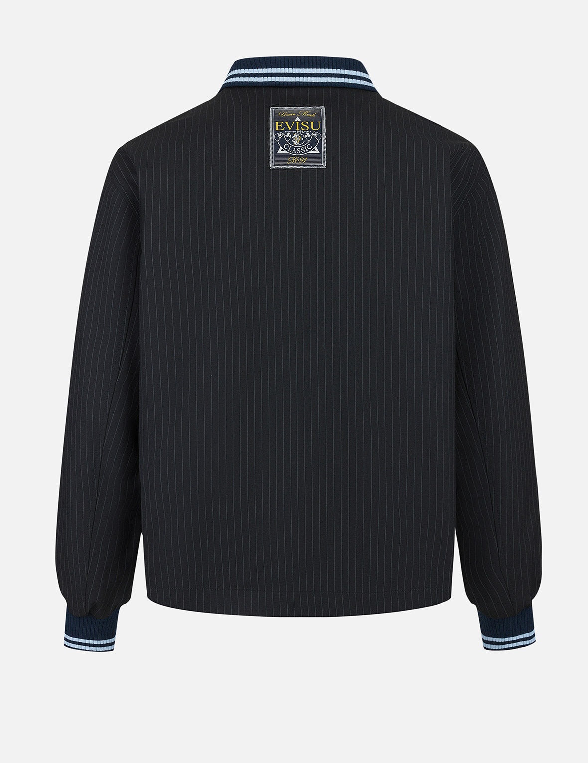 Logo and Slogan Embroidery Regular Fit Striped Suit Ccoach Jacket - 2