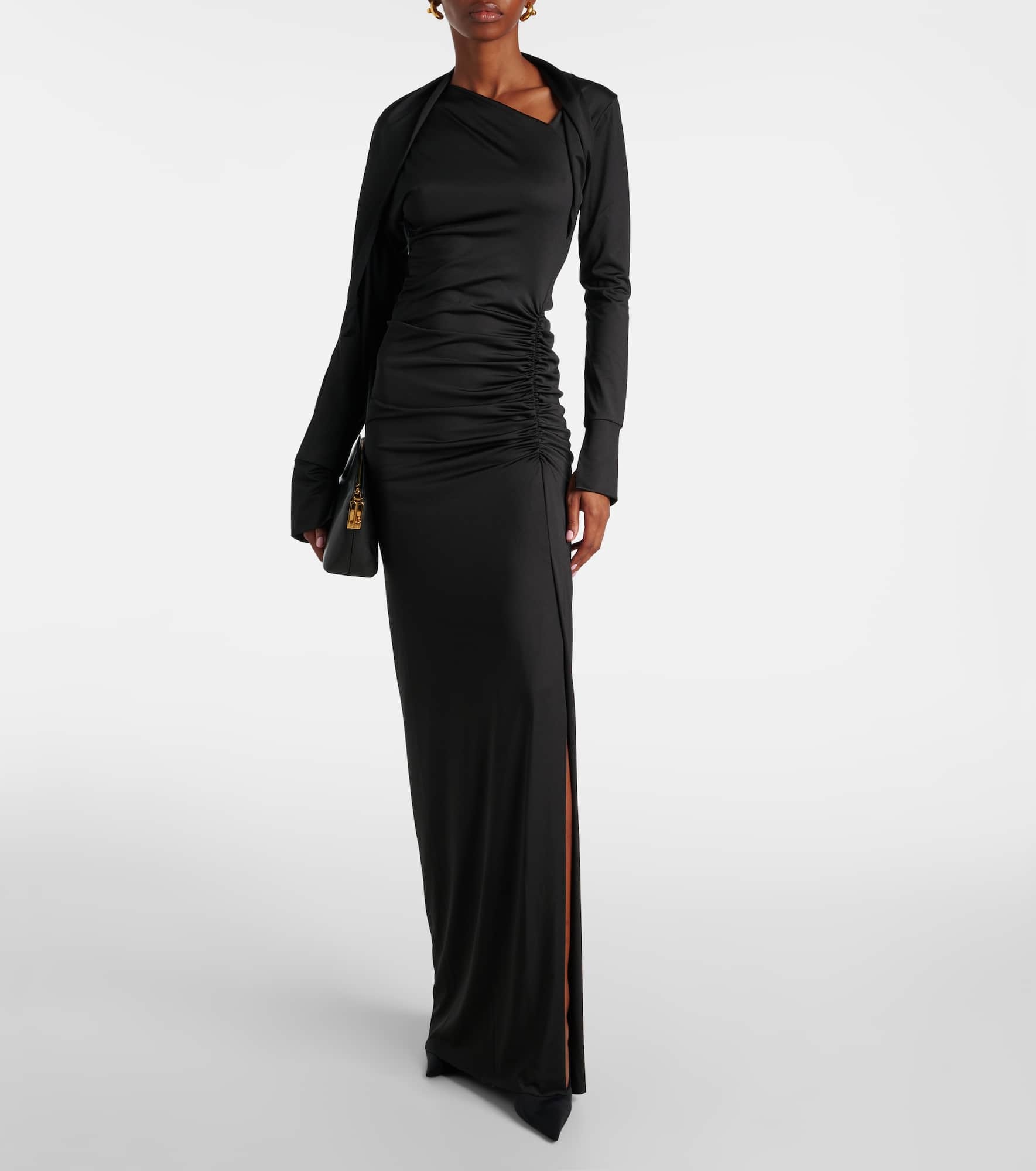 Ruched asymmetric gown - 2