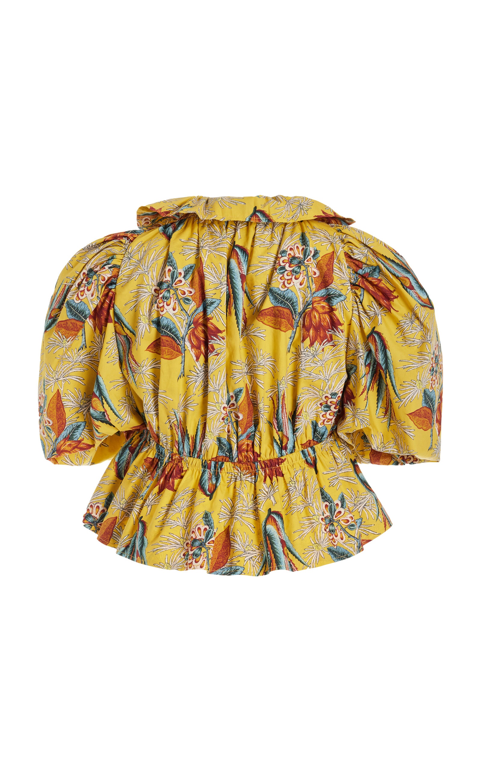 Elenora Ruffled Cotton Cropped Jacket floral - 6