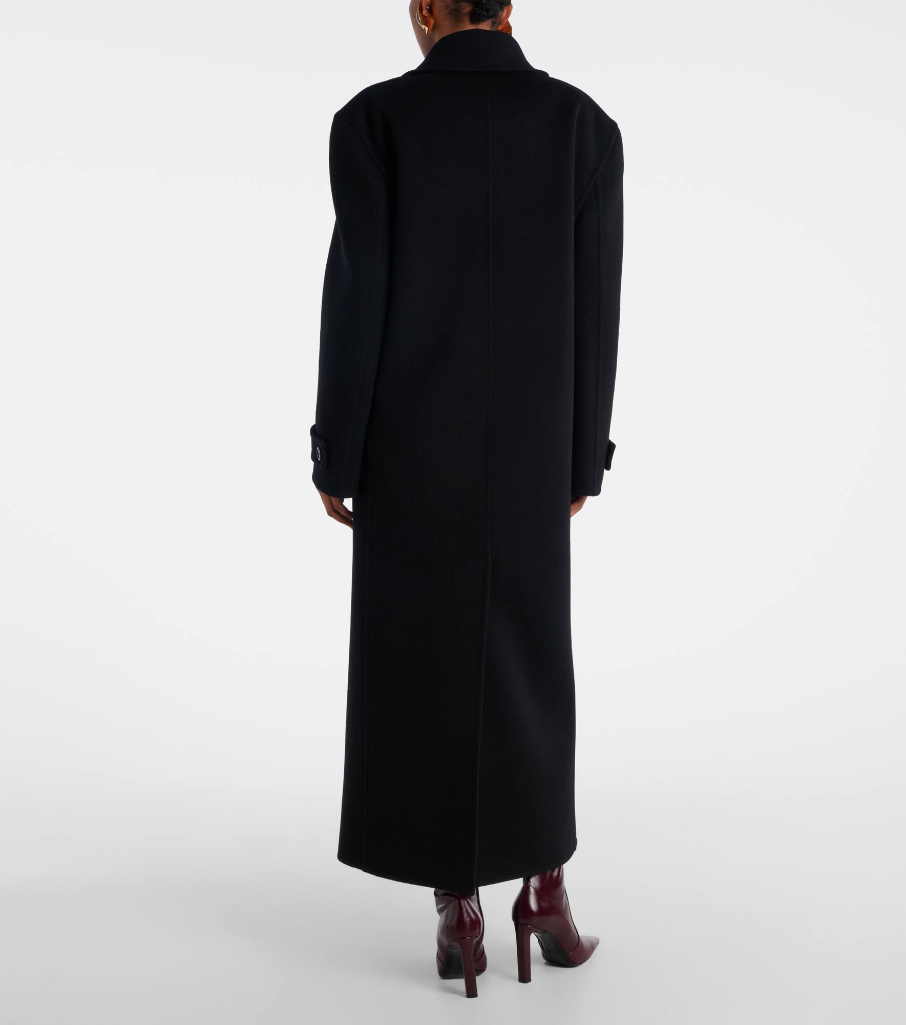 Double-breasted wool coat - 3