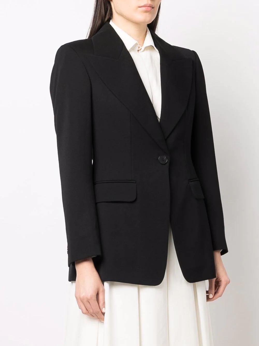 rear-tie single-breasted blazer - 4