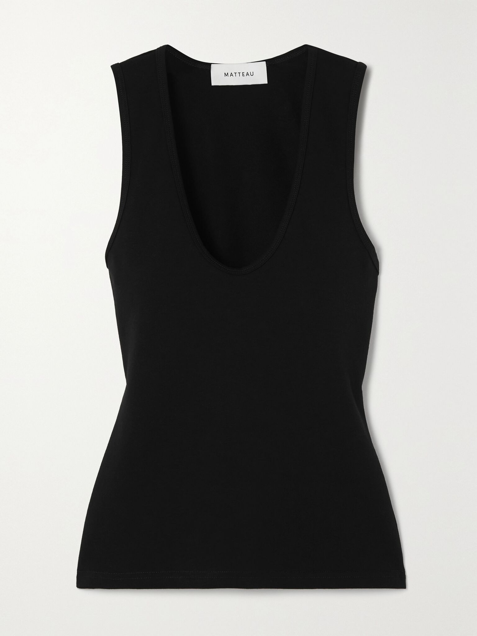 + NET SUSTAIN organic cotton-blend jersey tank Black - 1