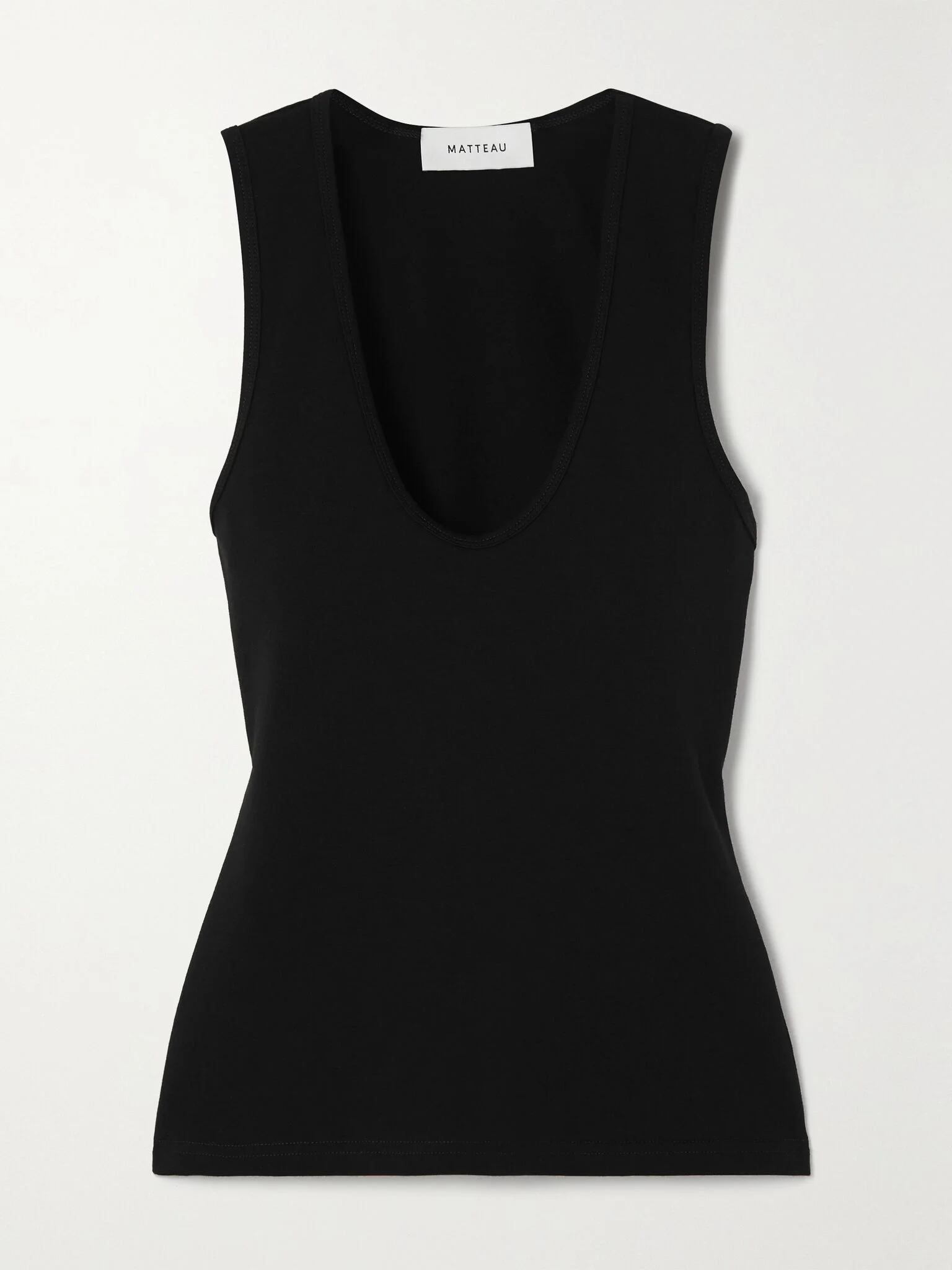 + NET SUSTAIN organic cotton-blend jersey tank Black - 1