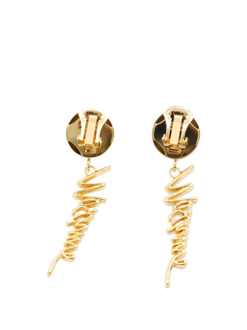 Moschino logo-lettering drop earrings outlook