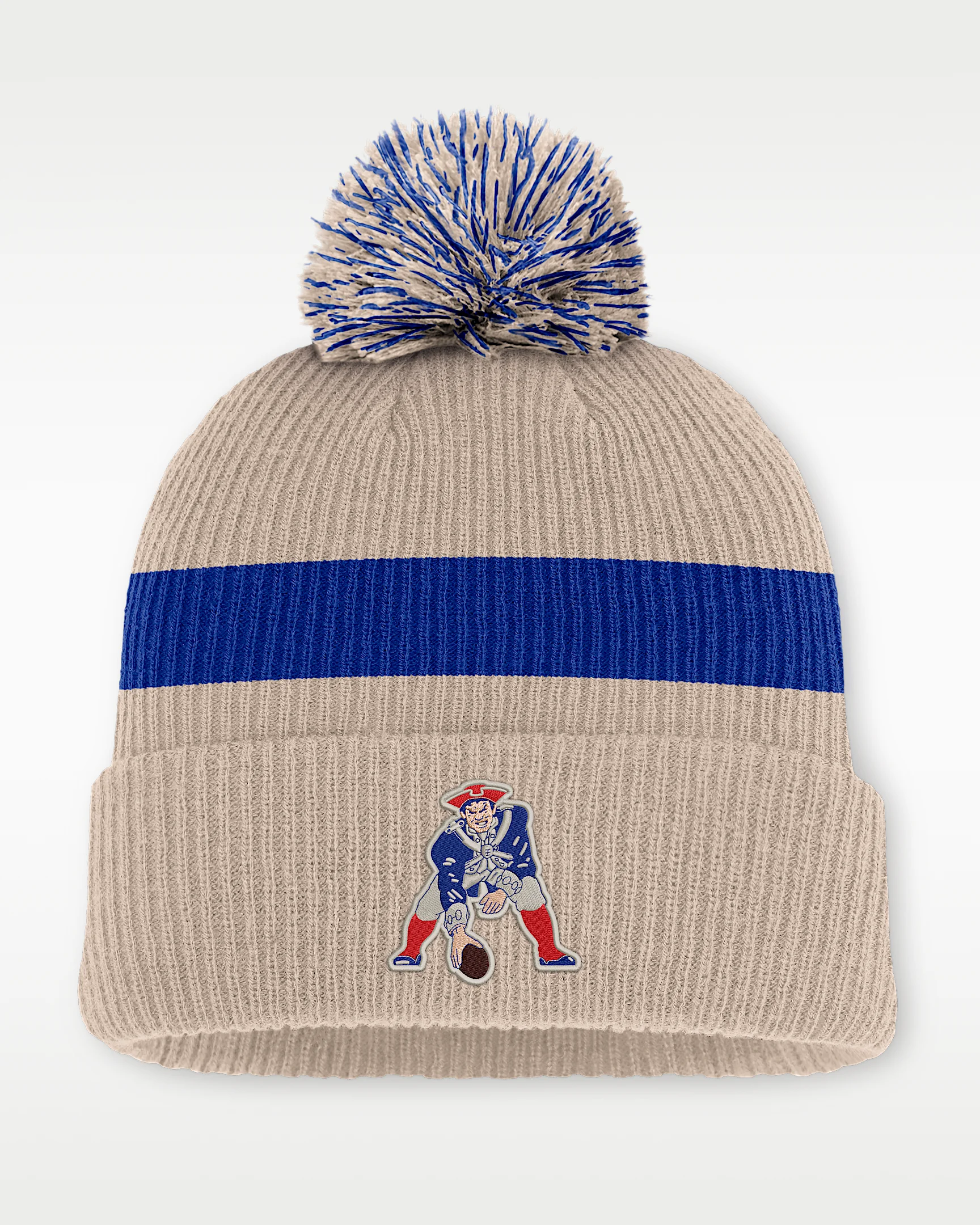 New England Patriots Rewind Peak Men's Nike NFL Cuffed Pom Beanie - 1