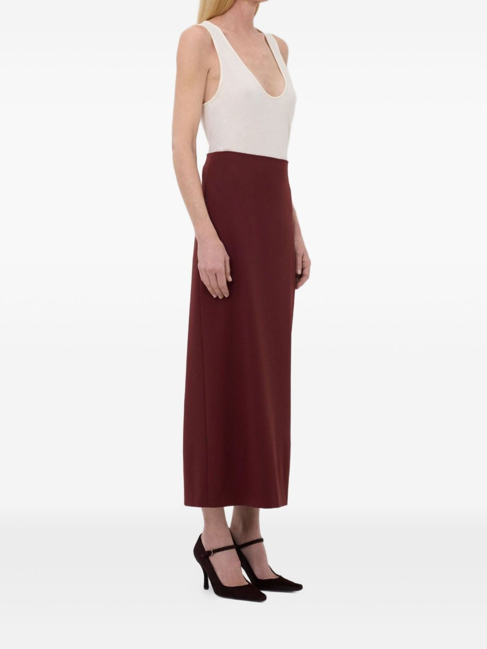 back-vent long straight skirt - 3