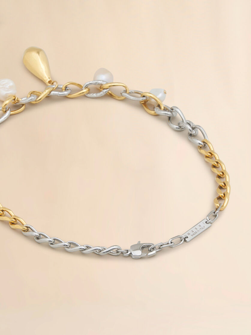 MIXED CHAIN NECKLACE WITH PEARLS - 4