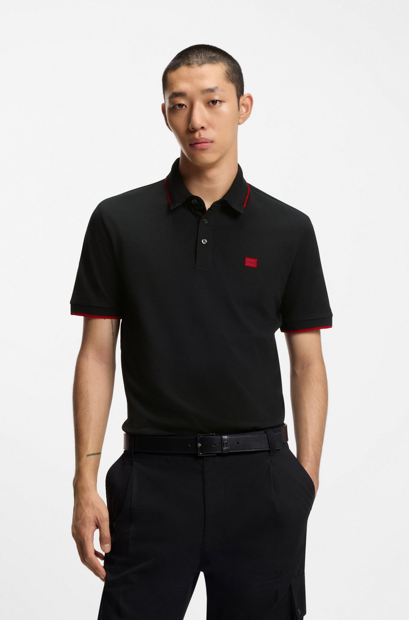 SLIM-FIT POLO SHIRT WITH RED LOGO LABEL 2