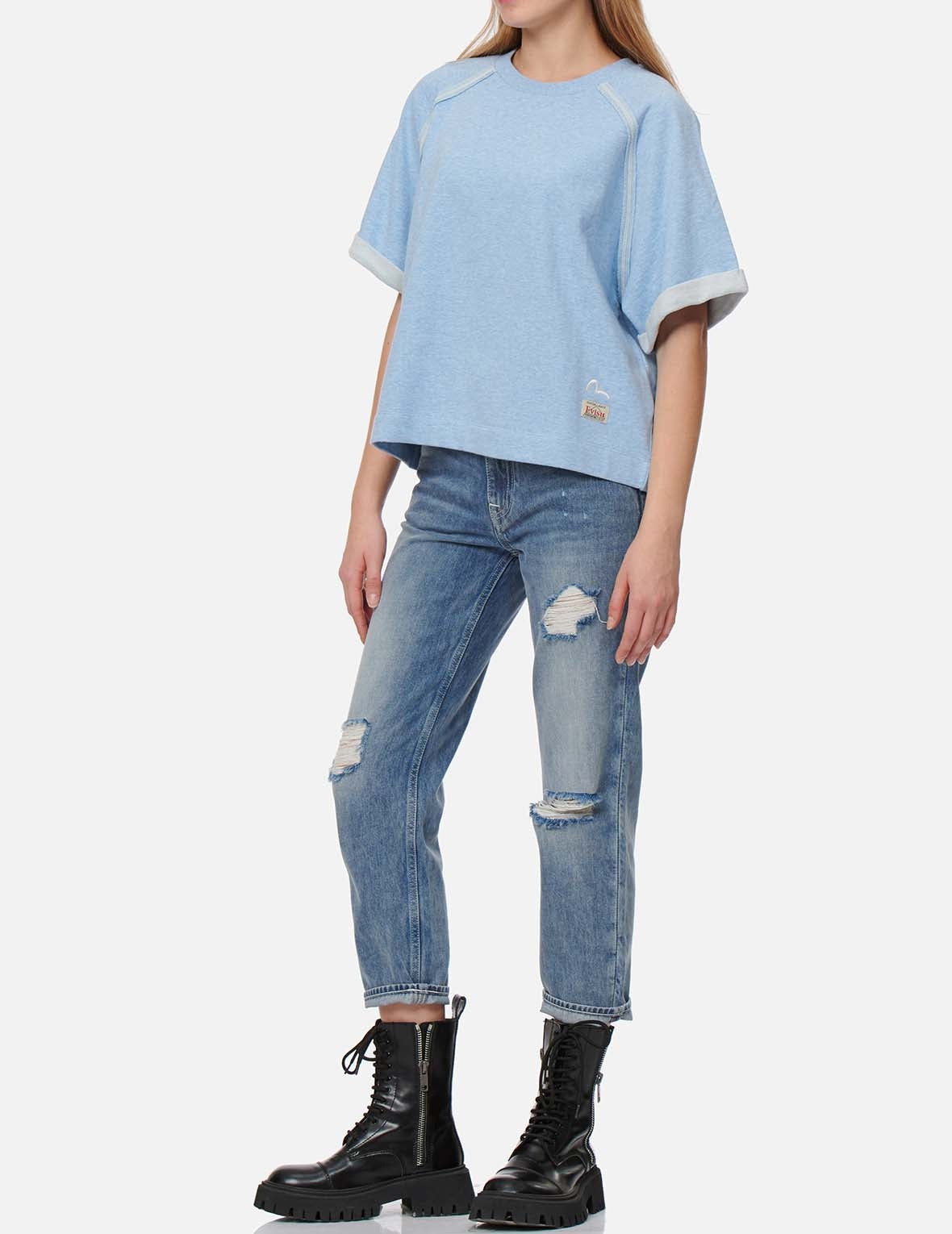 Seagull and Logo Embroidery Cropped Sweatshirt - 6