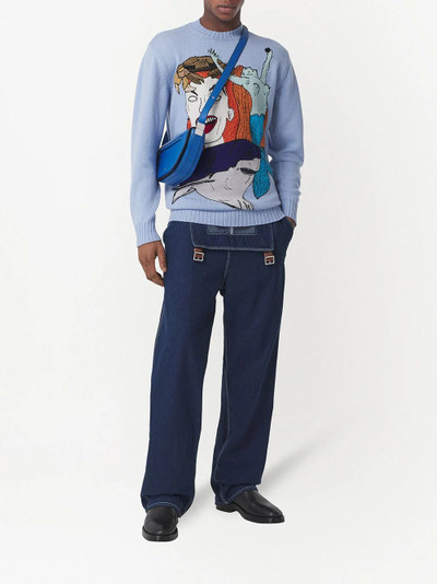 Burberry marine sketch-intarsia jumper outlook