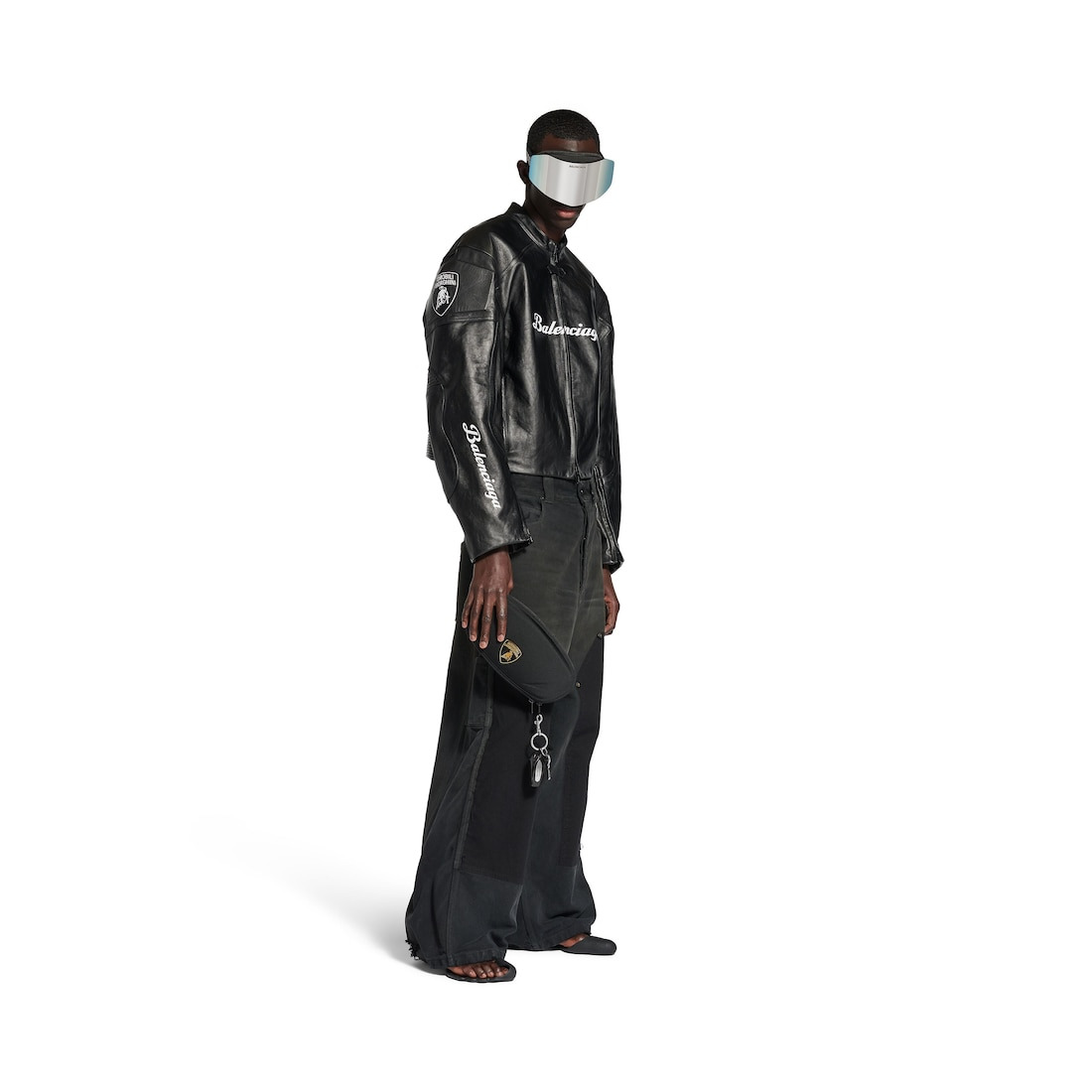 Men's Balenciaga | Automobili Lamborghini Clutch With Charms in Black - 6