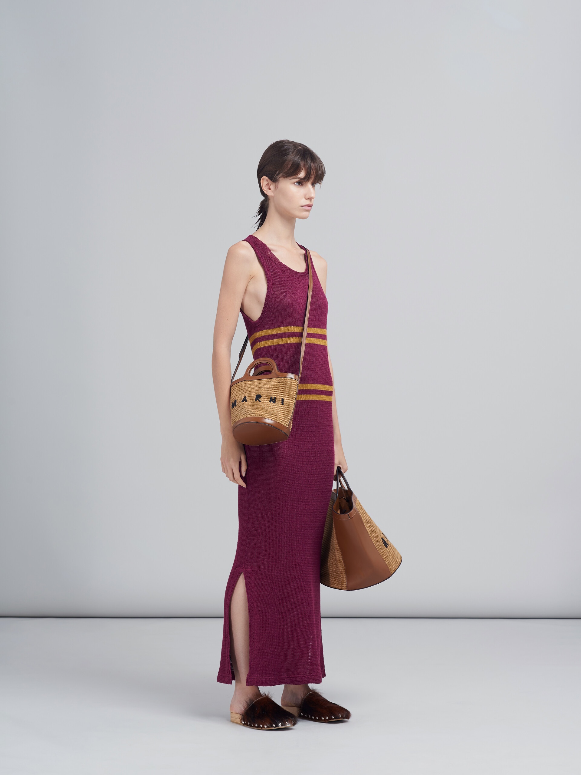 STRIPED LINEN KNIT DRESS - 6
