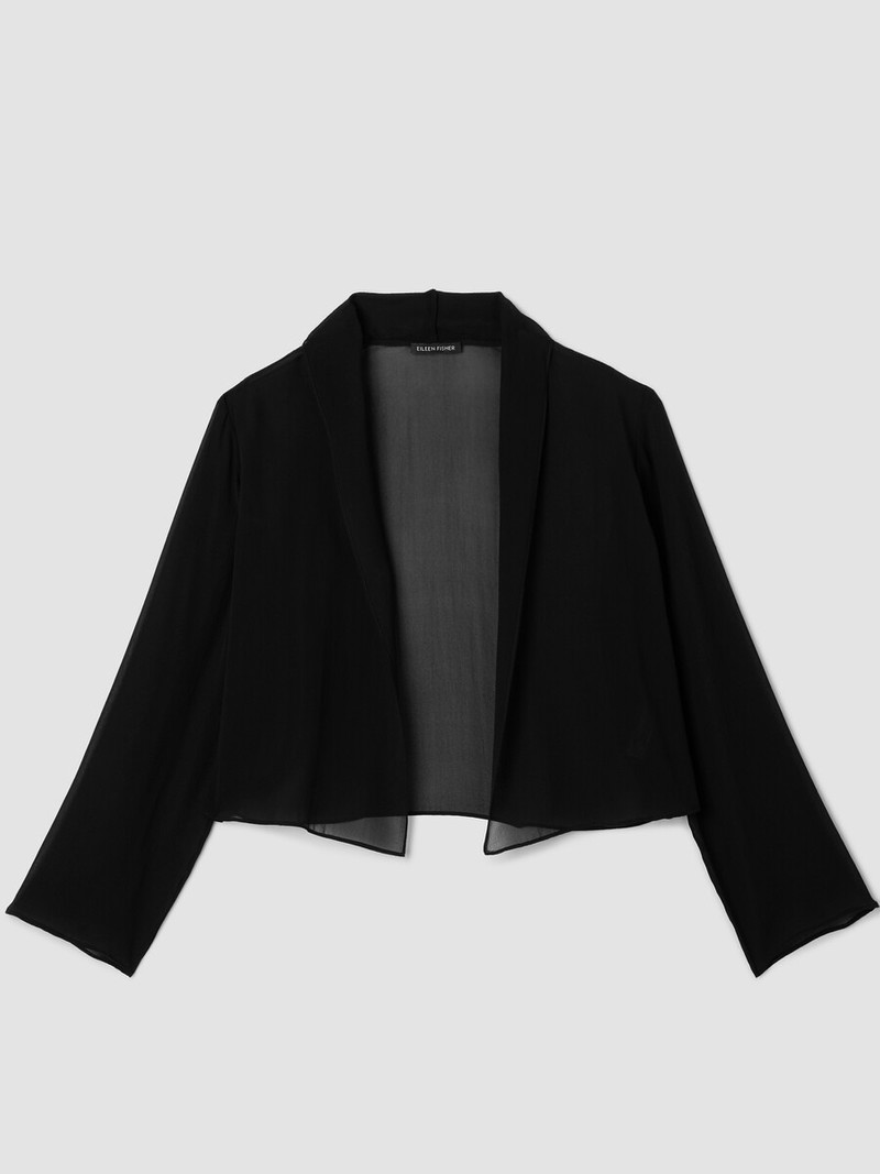 Sheer Silk Georgette High Collar Jacket 1