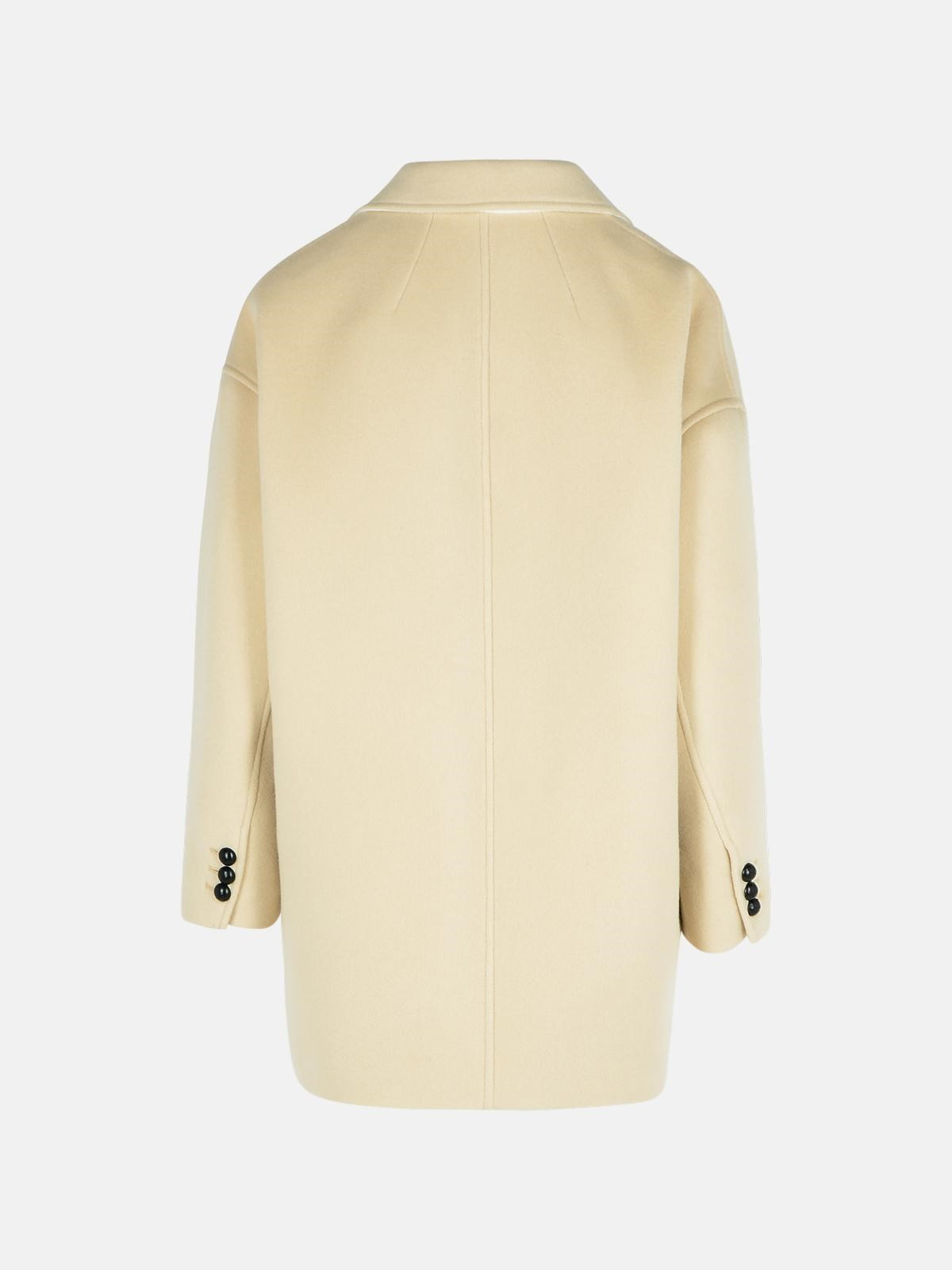 'CAMPBELLE' BEIGE VIRGIN WOOL BLEND COAT - 3