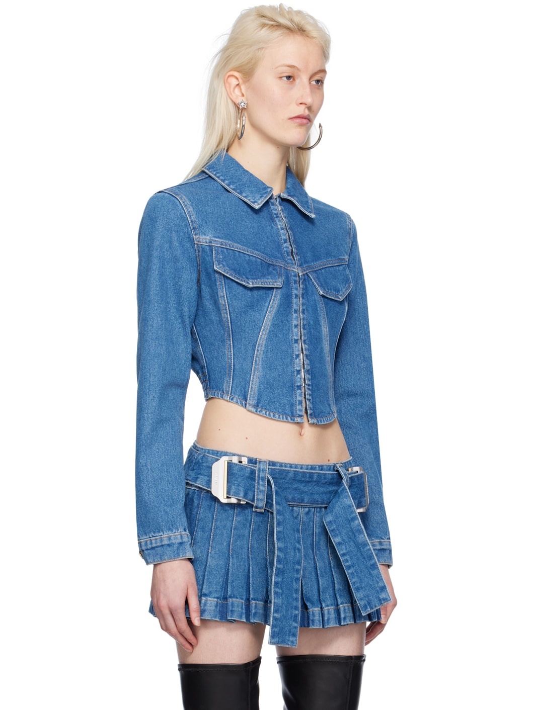 Blue Corset Denim Jacket - 2